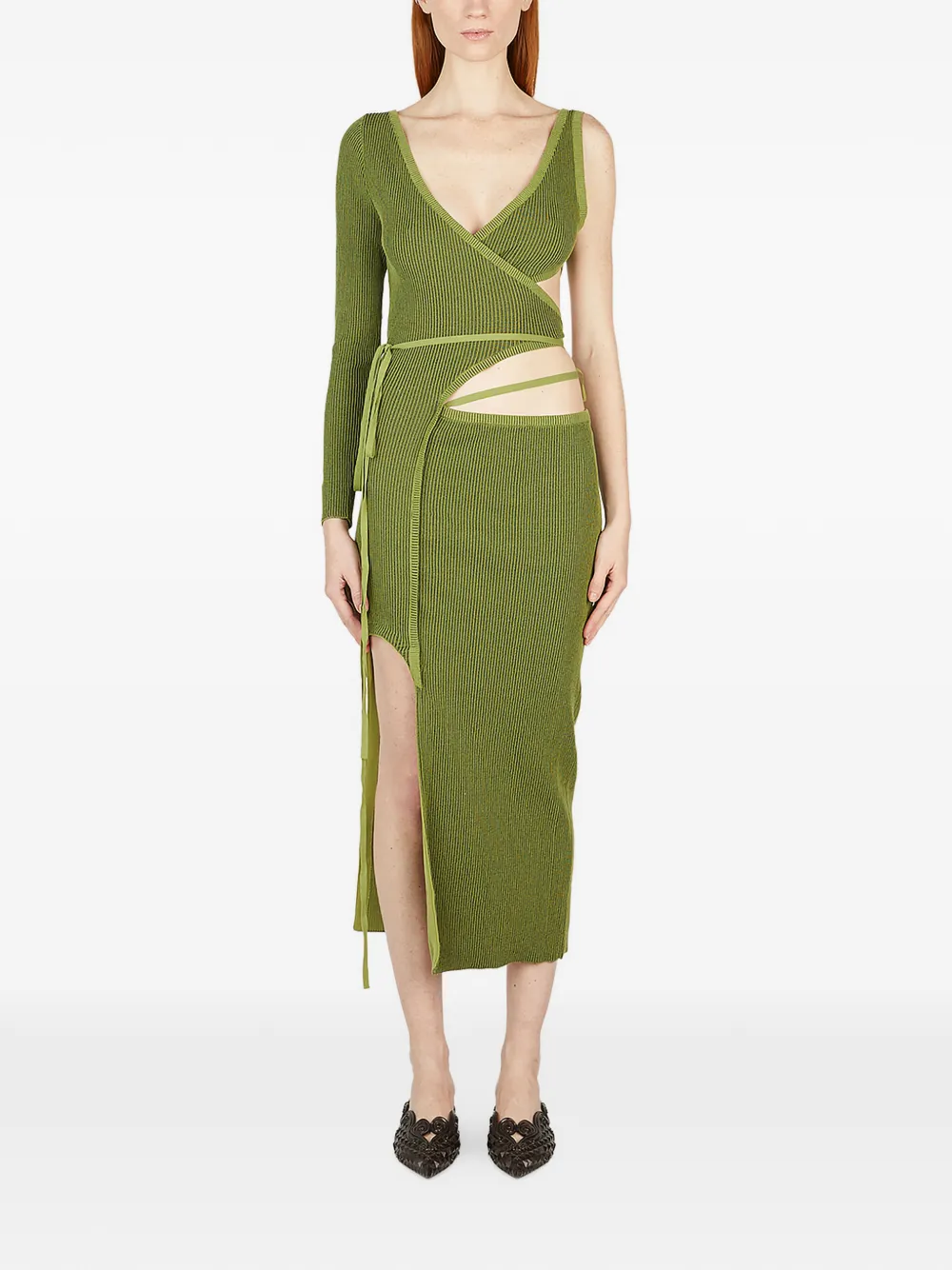 ESTER MANAS Abito asimmetrico con dettaglio cut-out - Verde
