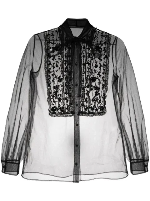 Valentino Garavani lace-embroidered sheer top