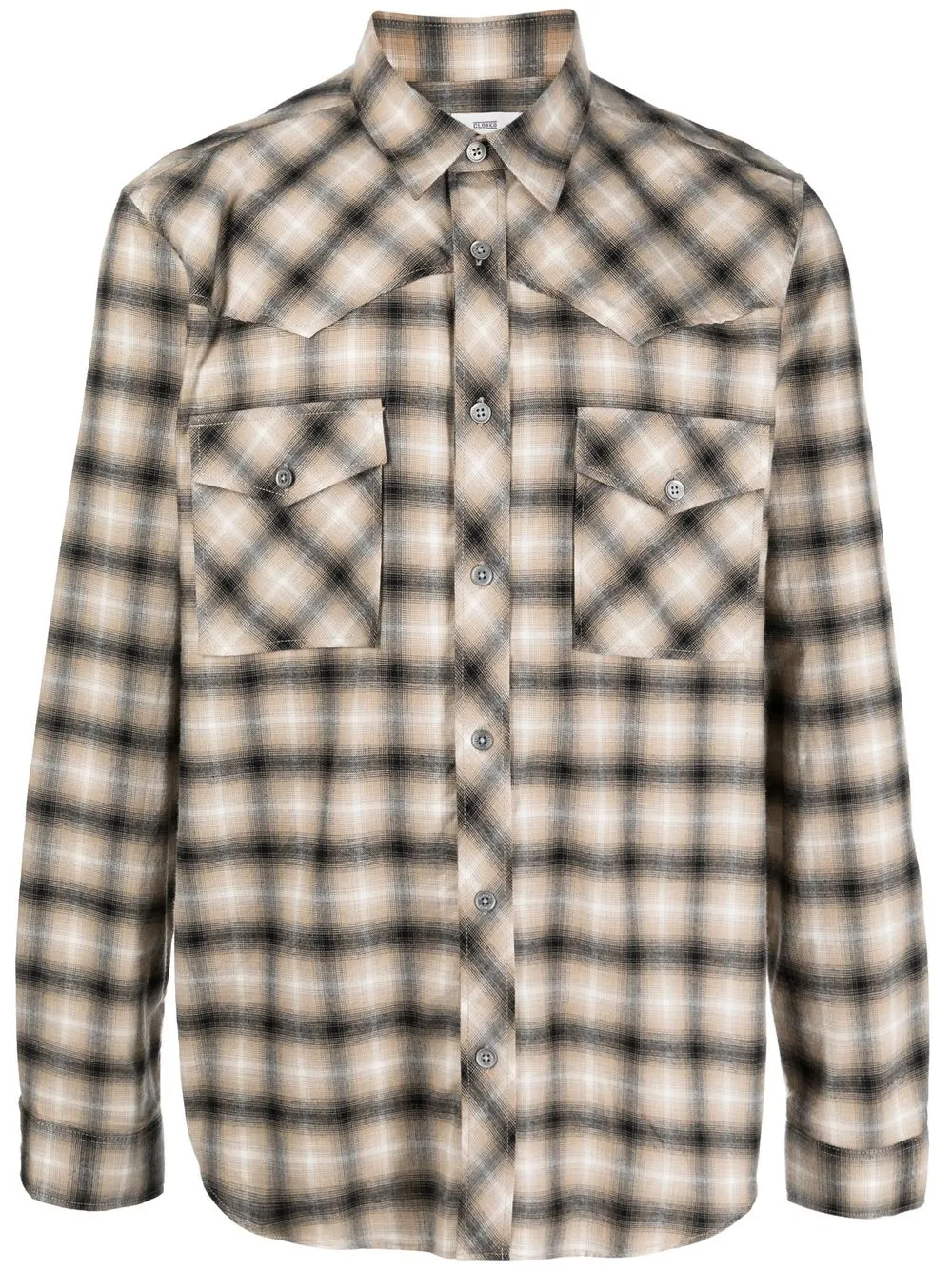 

Closed check-print long-sleeve shirt - Neutrals