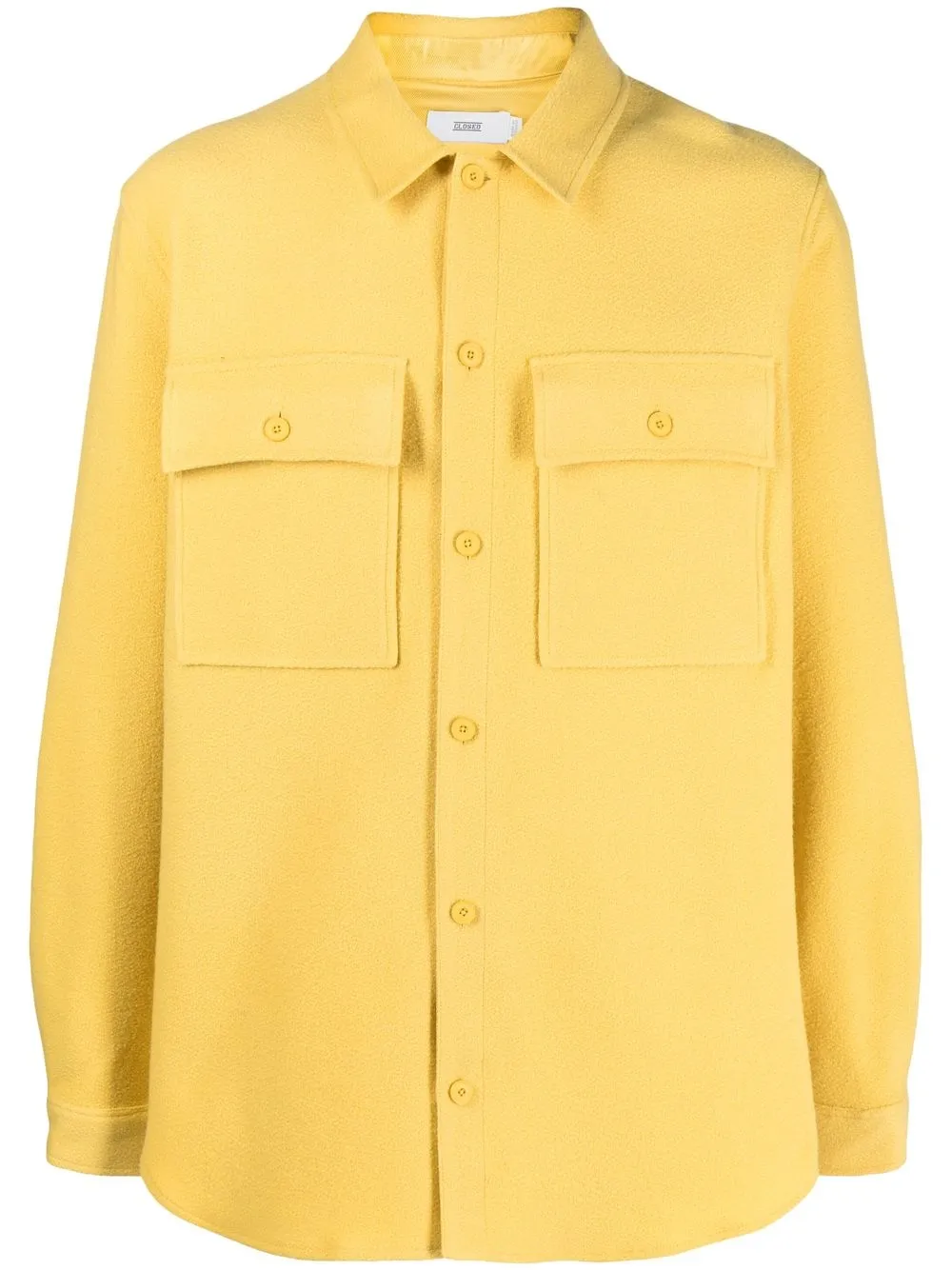 

Closed wool shirt jacket - Yellow