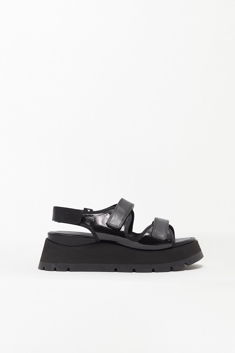 Kate Lug Sole Dad Sandal-black #0 Kate Lug Sole Dad Sandal, Kate leather sandals from 3.1 PHILLIP LIM featuring black, goatskin, open toe, strap detailing, touch-strap fastening, slingback strap, branded leather insole and rubber lug sole.- 0