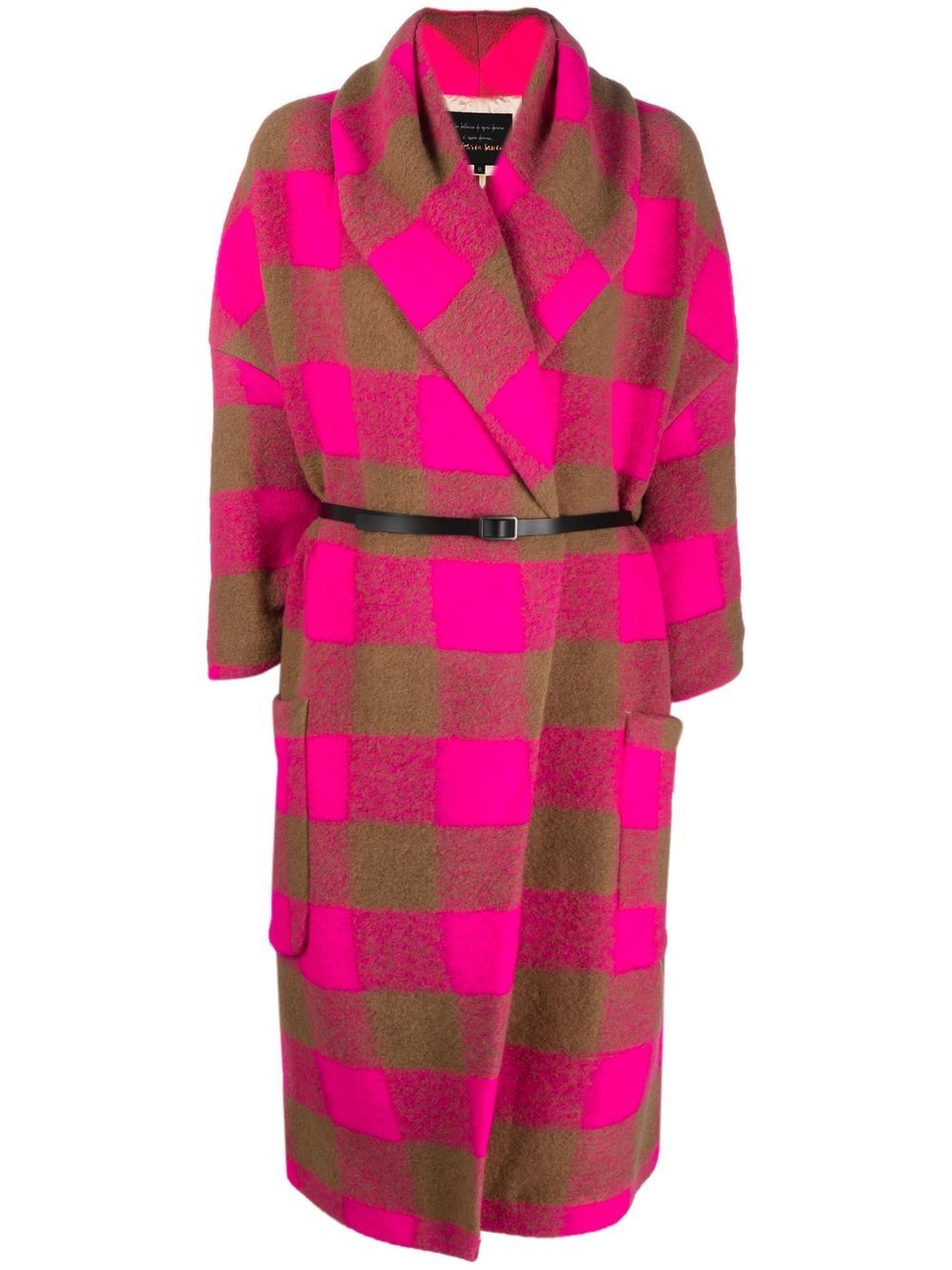 

ALESSIA SANTI check-pattern belted coat - Pink