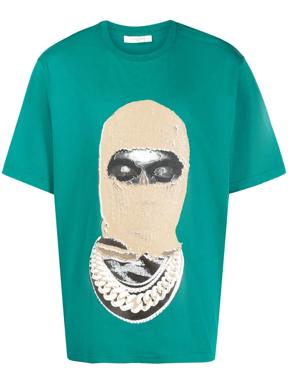 

Ih Nom Uh Nit balaclava-print crew-neck T-shirt - Green