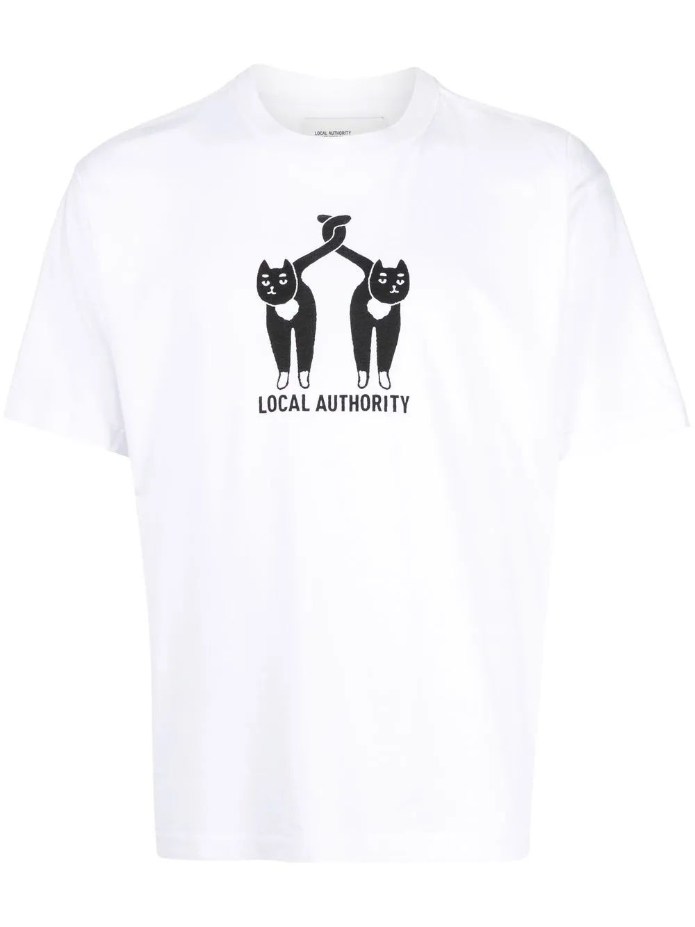 

Local Authority cat logo-print T-shirt - White