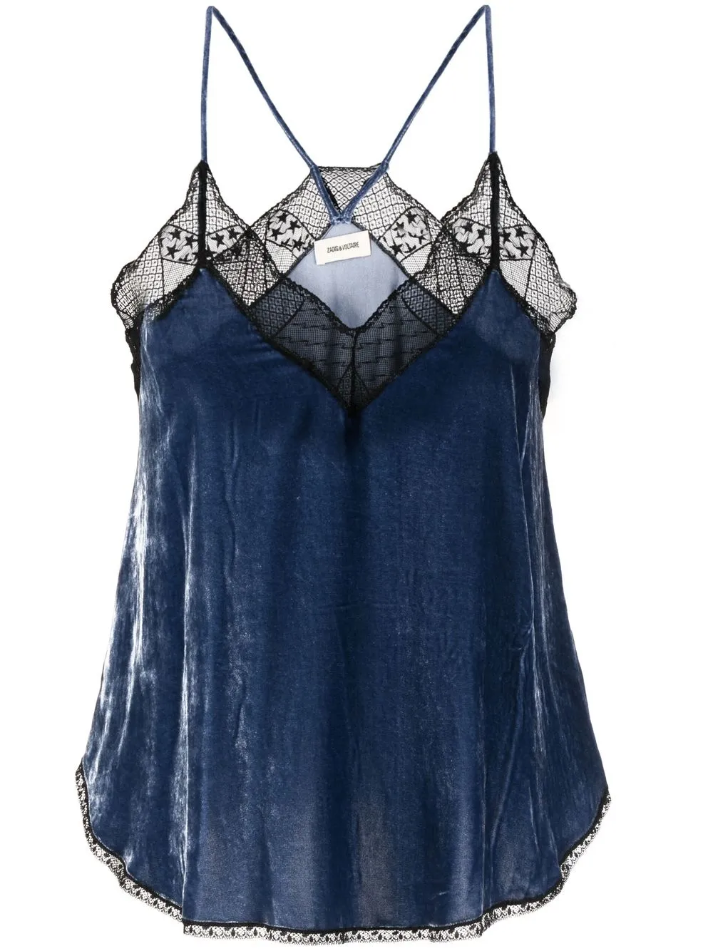 

Zadig&Voltaire lace-trim tank top - Blue