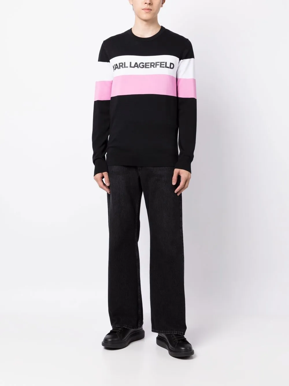 Karl Lagerfeld Trui met logoprint - Zwart
