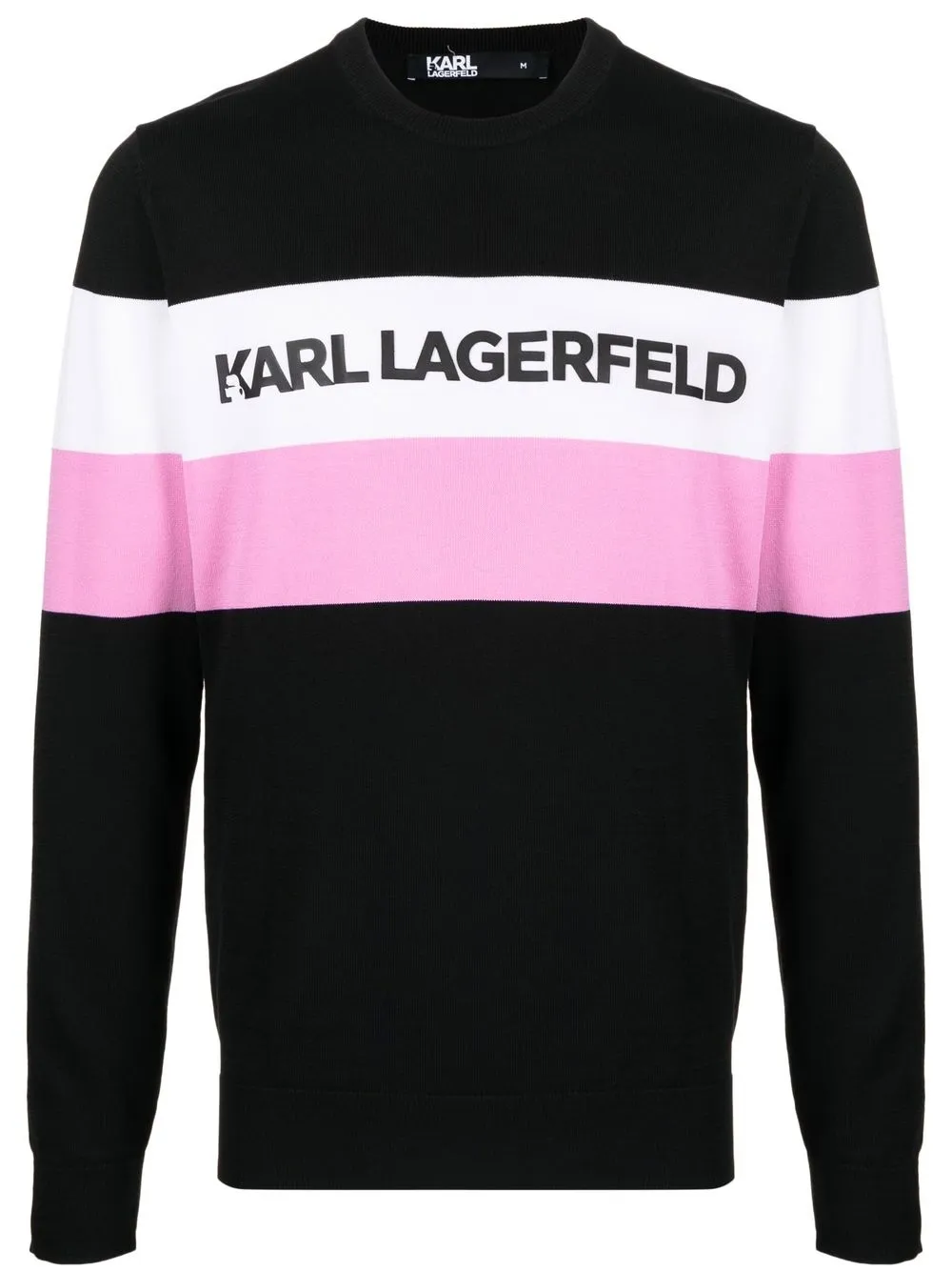 Karl Lagerfeld suéter con logo y cuello redondo - Negro