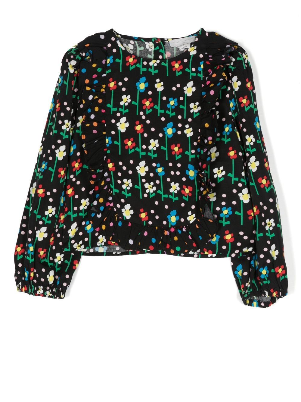 

Stella McCartney Kids floral long-sleeved top - Black