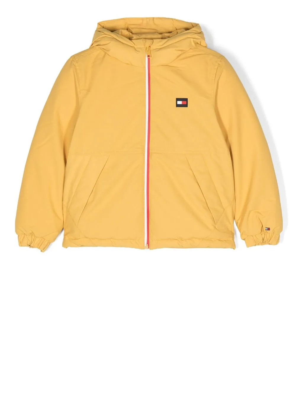 

Tommy Hilfiger Junior logo-patch hooded jacket - Yellow