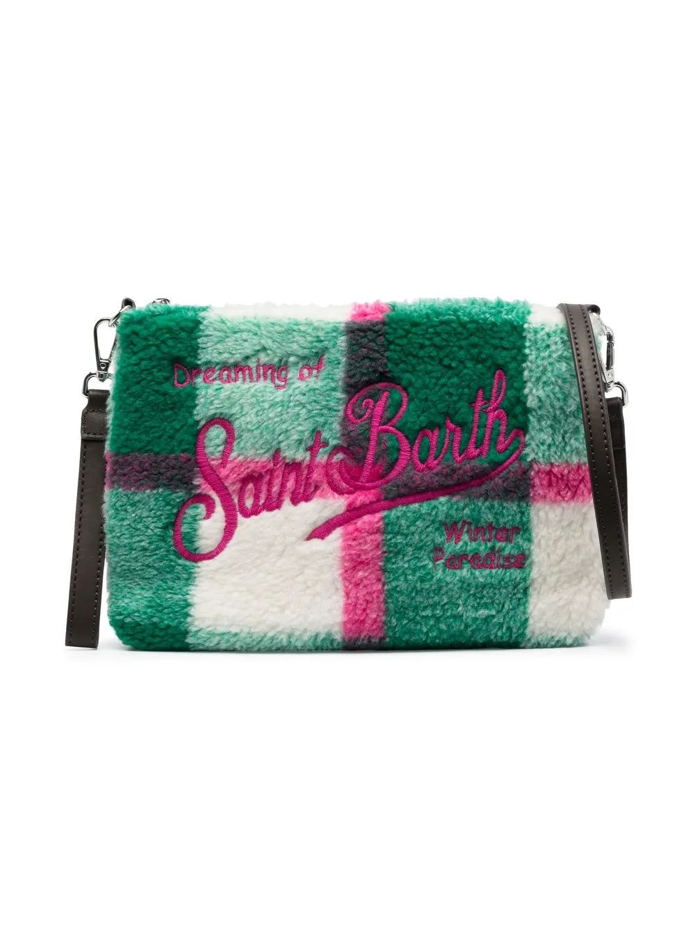 

MC2 Saint Barth Kids Parisienne plaid-check shoulder bag - Green
