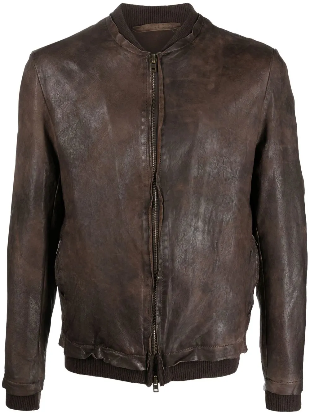 

Salvatore Santoro zipped leather jacket - Brown