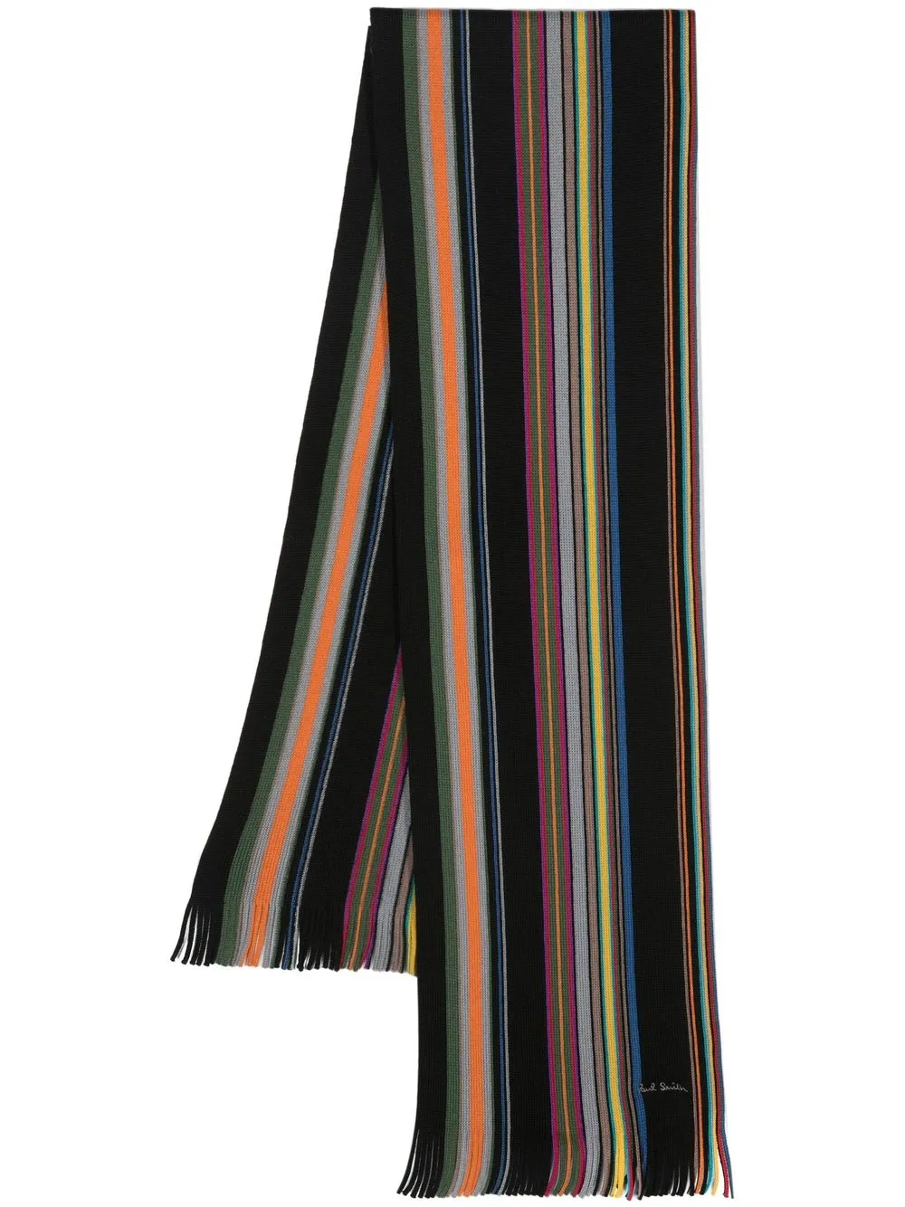 

Paul Smith striped knitted scarf - Black