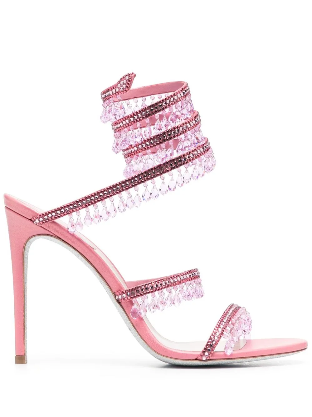 

René Caovilla crystal-embellished wrap-style sandals - Pink