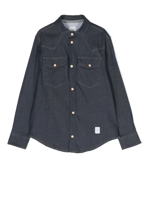 eleventy kids 育克细节牛仔衬衫