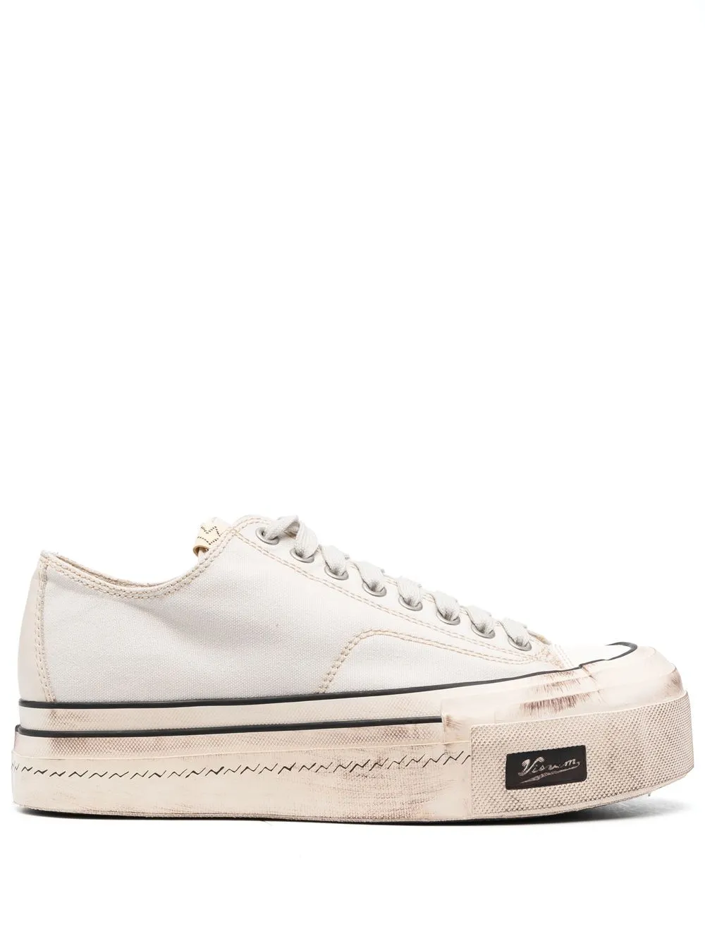 

visvim distressed lace-up sneakers - Neutrals