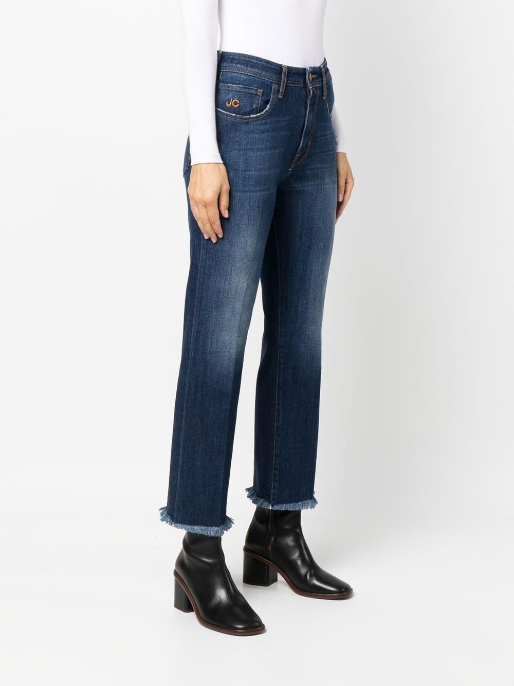 Shop Jacob Cohen Kate Cropped Straight-leg Jeans In Blue