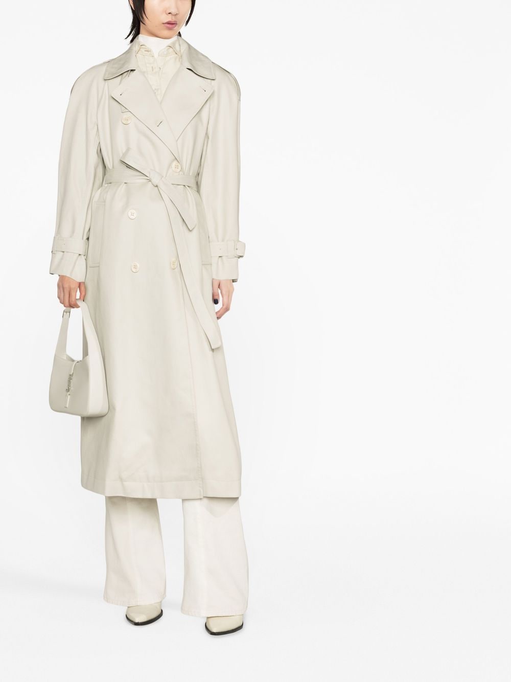 Shop Rodebjer Lois Double-breasted Trench Coat In 中性色