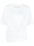 3.1 Phillip Lim drape-detail cotton T-shirt - White