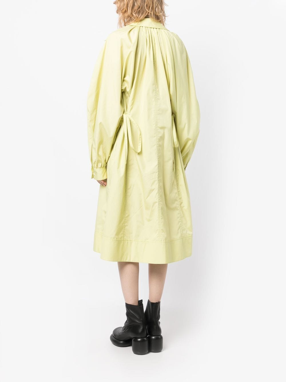 Shop 3.1 Phillip Lim / フィリップ リム Shirred Puff-sleeves Shirt Dress In Yellow