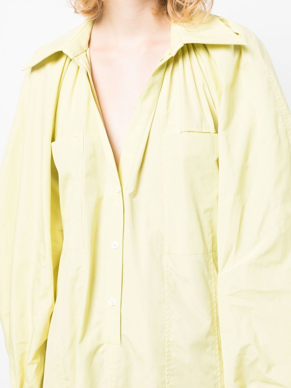 Shop 3.1 Phillip Lim / フィリップ リム Shirred Puff-sleeves Shirt Dress In Yellow