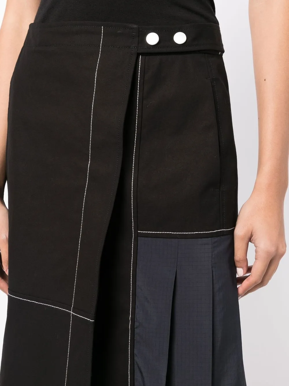 Shop 3.1 Phillip Lim Pleat-detail Midi Skirt In Black