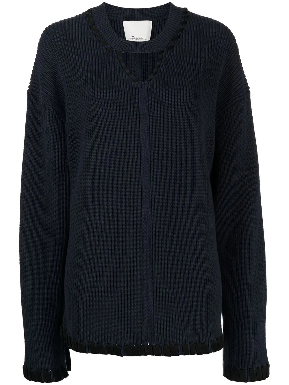 3.1 Phillip Lim / フィリップ リム Ribbed V-neck Jumper In Blue