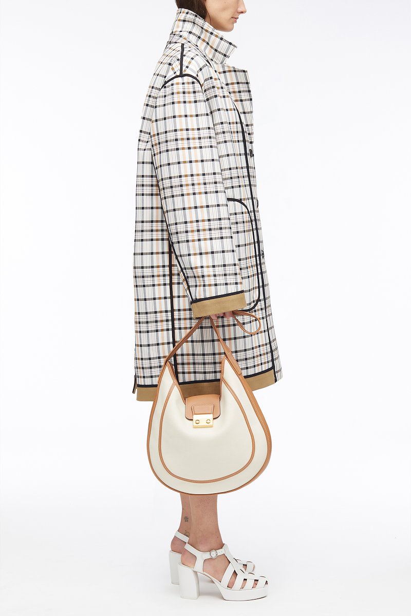 Double Face Reversible Mac-neutrals #1 Double Face Reversible Mac, reversible single-breasted coat from 3.1 PHILLIP LIM featuring beige, cotton blend, reversible, check pattern, narrow notch lapels, front button fastening, slip pockets to the sides, long sleeves and straight hem.- 1