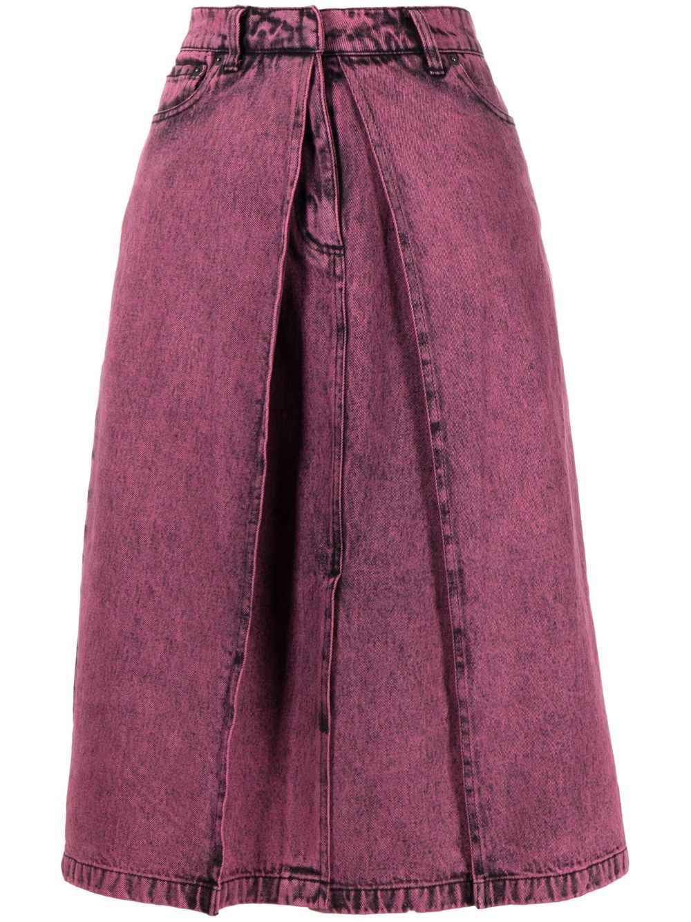 3.1 Phillip Lim / フィリップ リム Overdyed Denim Pleated Skirt In Pink