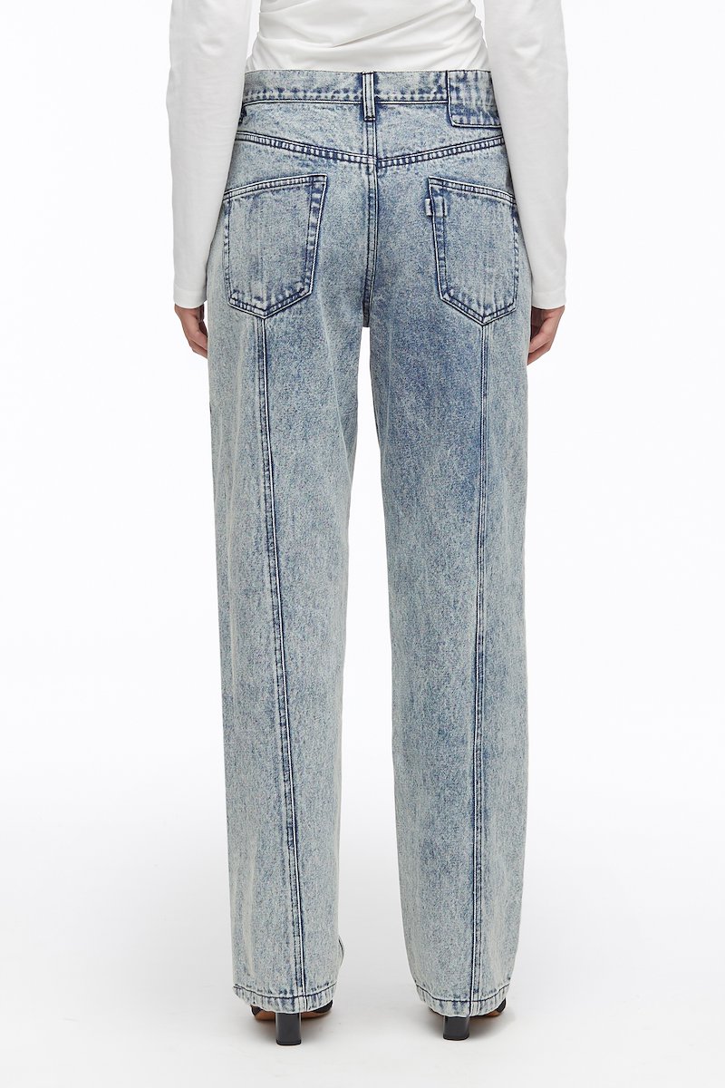 Overdyed Denim Boyfriend Jean-blue #1 Overdyed Denim Boyfriend Jean, overdyed boyfriend jeans from 3.1 PHILLIP LIM featuring light blue, cotton, high waist, belt loops, front button and zip fastening, classic five pockets and boyfriend cut.- 3
