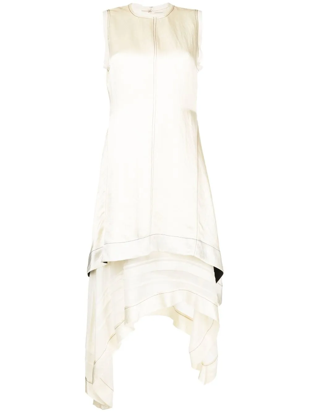 3.1 Phillip Lim / フィリップ リム Asymmetric Satin Mid Dress In White