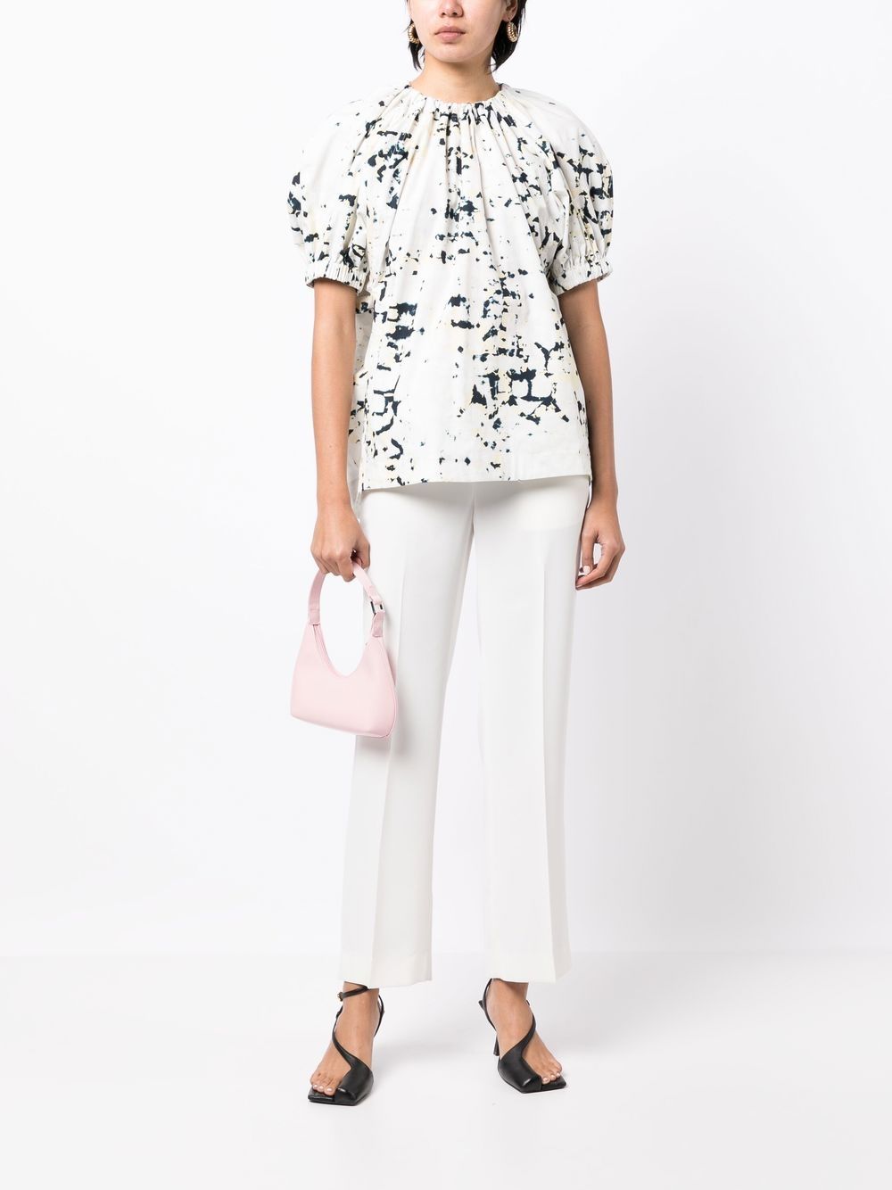 3.1 phillip lim kaleidoscope puff-sleeve blouse - white