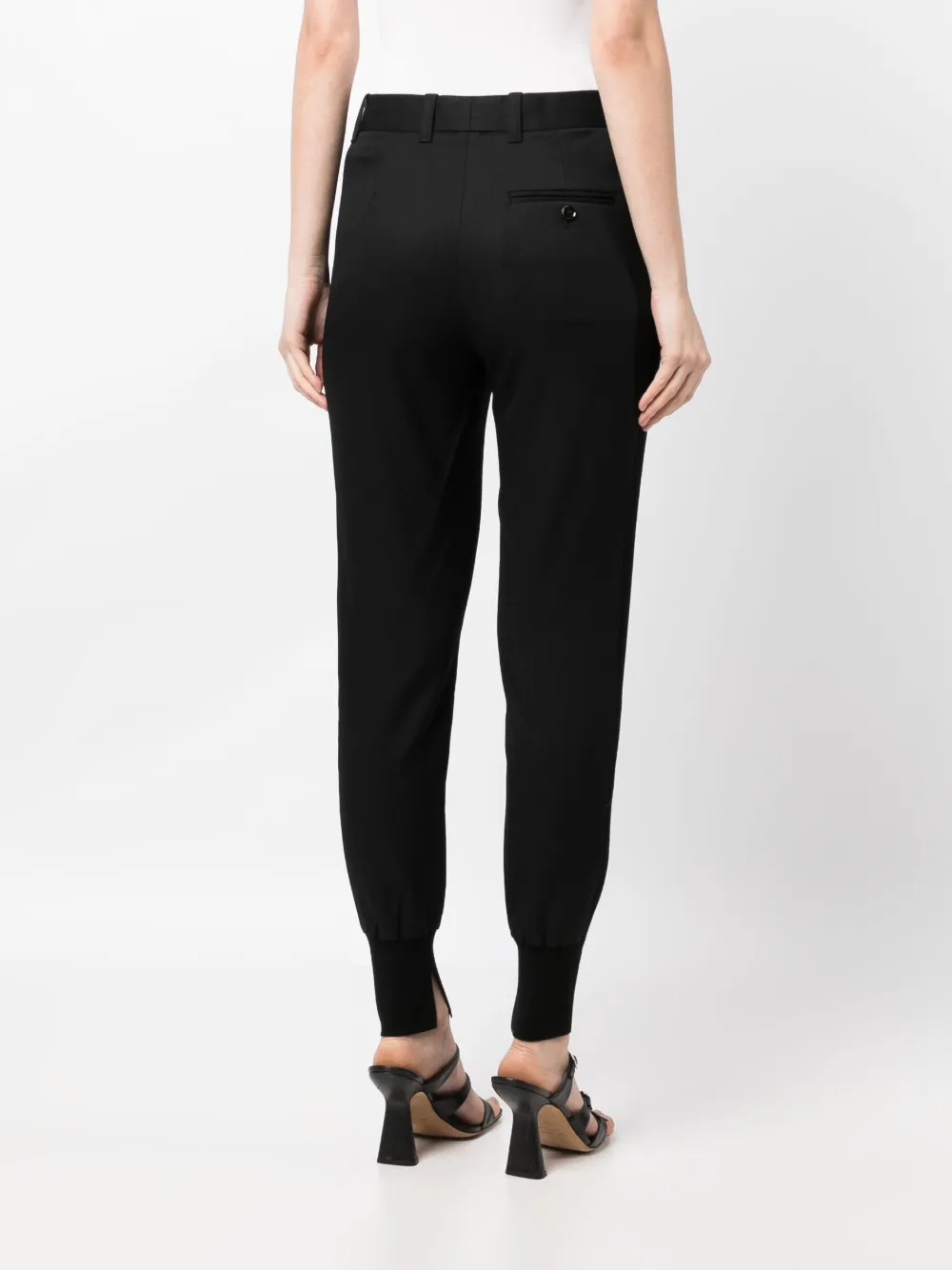 3.1 Phillip Lim Mid-rise Wool Tapered Trousers In Schwarz