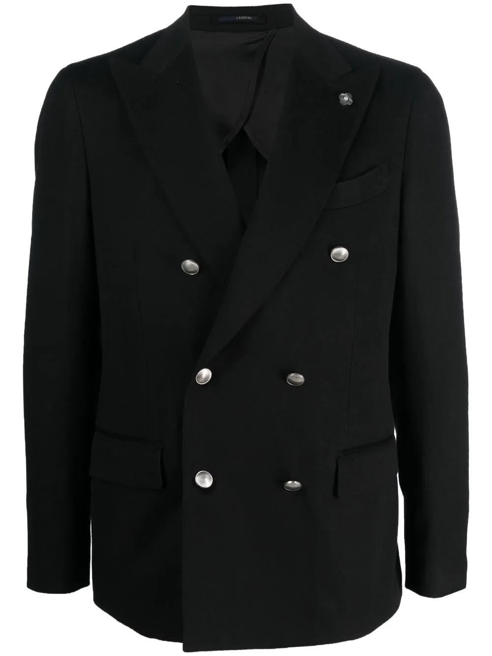 

Lardini wide peak lapel double-breasted jacket - Black