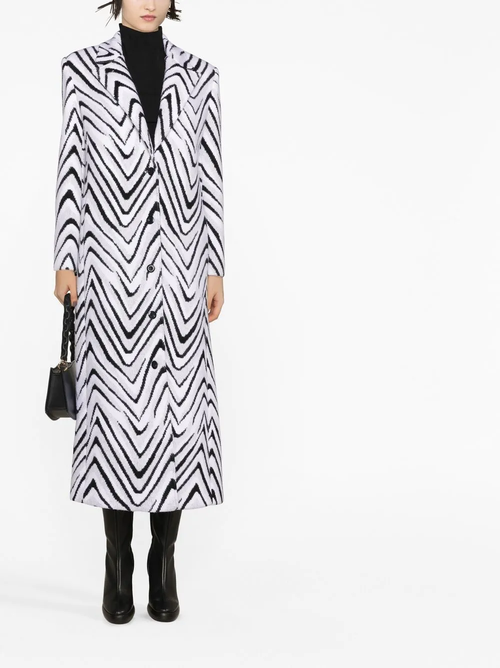 Image 2 of Missoni zigzag-pattern jacquard overcoat