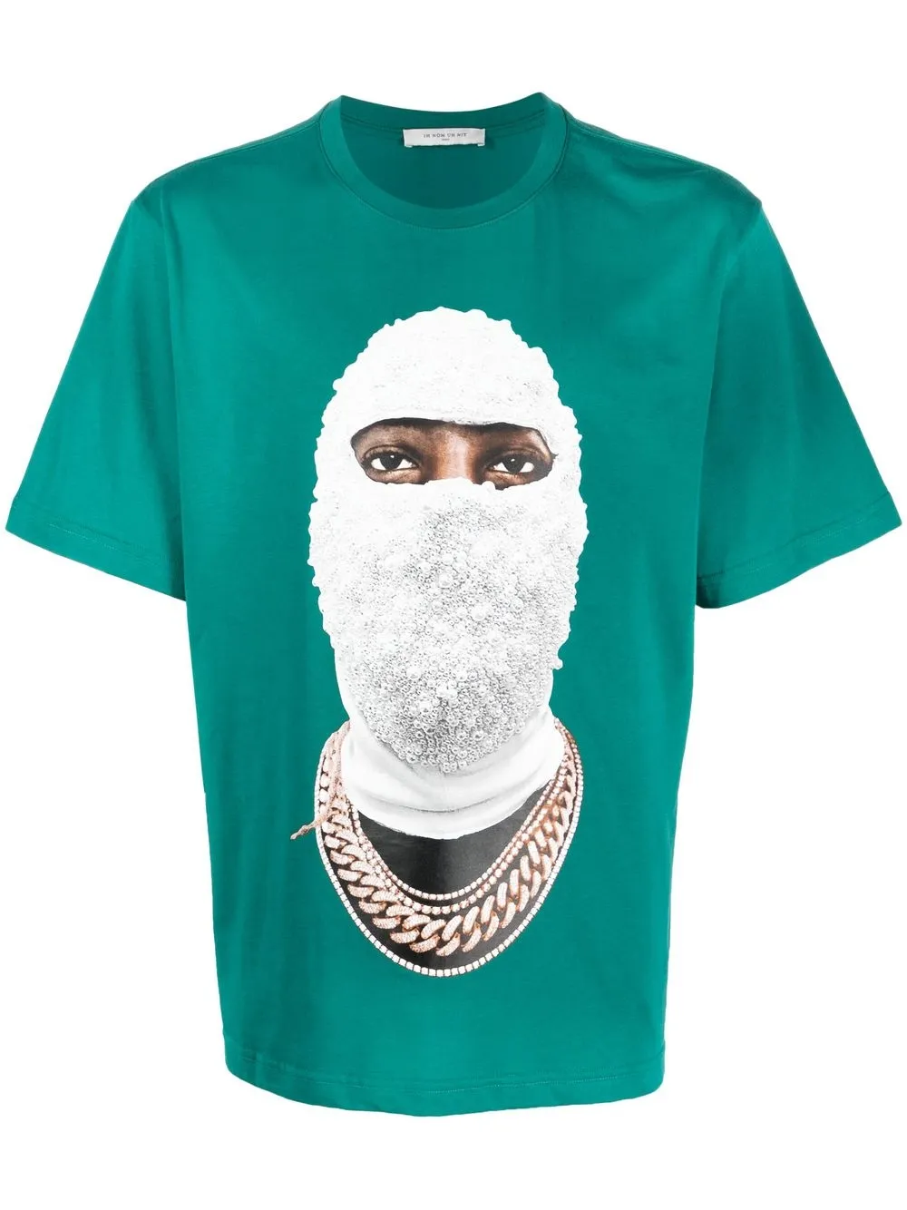 

Ih Nom Uh Nit balaclava-print detail T-shirt - Green