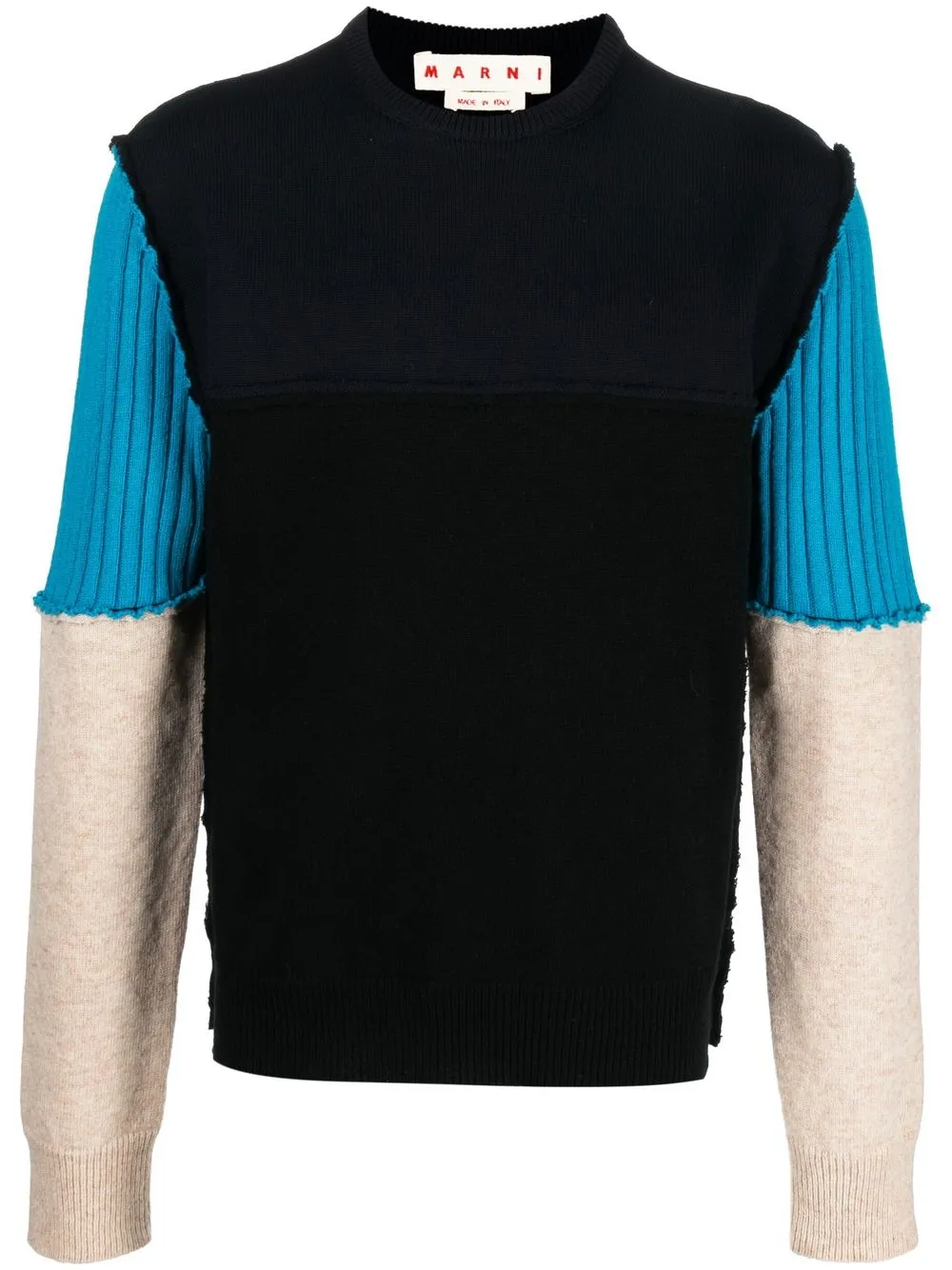 

Marni colour-block patchwork jumper - Black