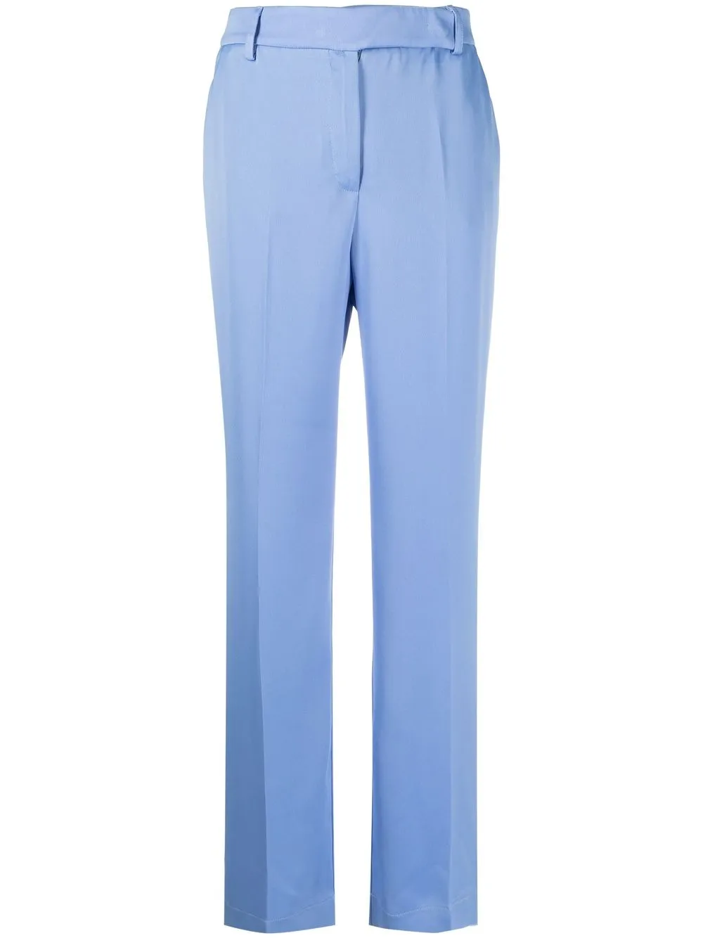 

Hebe Studio satin straight-leg trousers - Blue