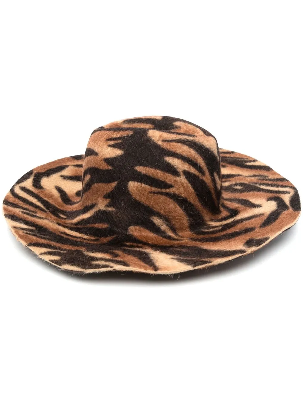 

Borsalino Sophie animil-print felt fedora - Brown