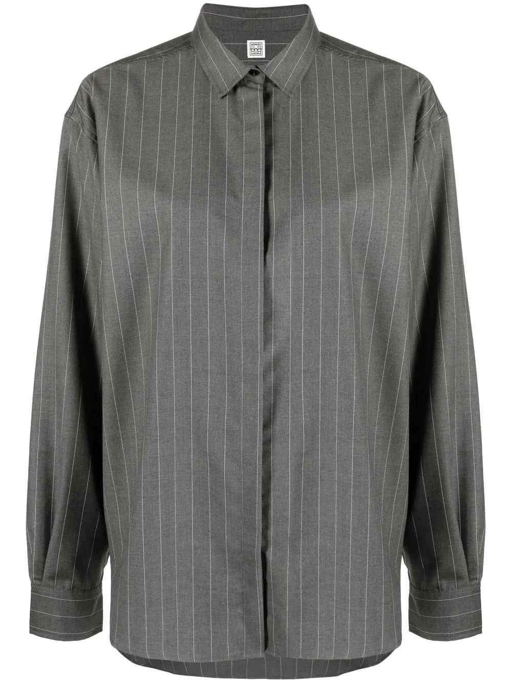 

TOTEME pinstriped buttoned shirt - Grey