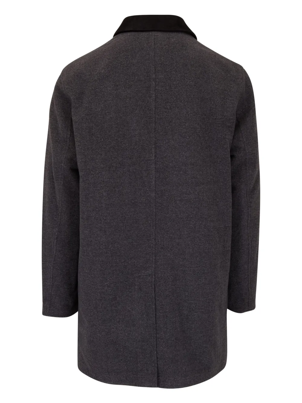 Kiton mélange-effect single-breasted wool blend coat - Grijs