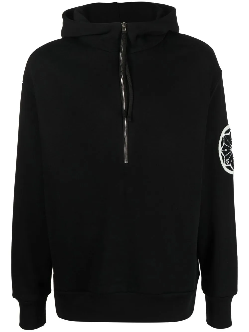 

Low Brand hoodie con parche del logo y cierre - Negro