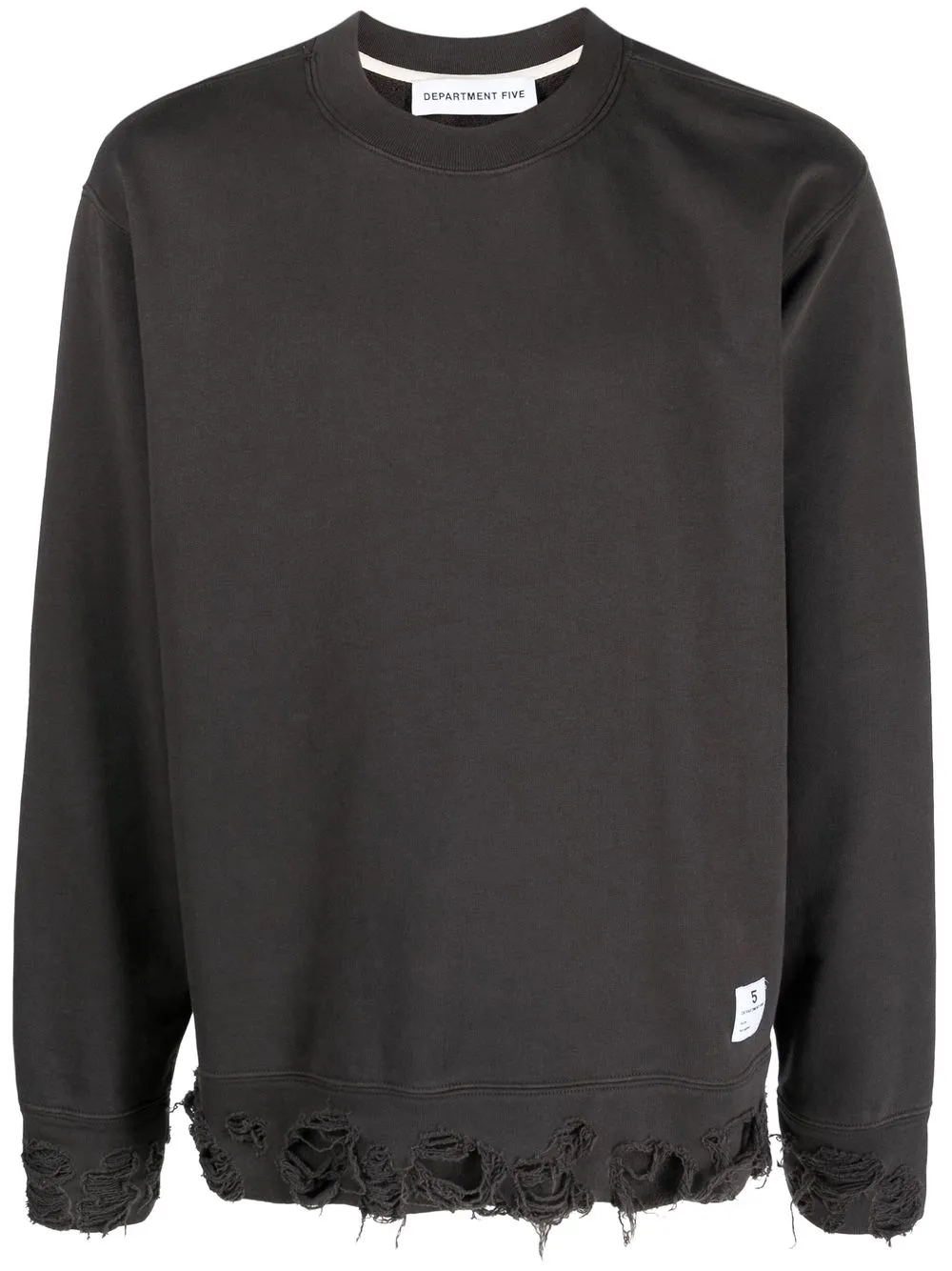 

De Beers Jewellers ripped-detail cotton sweater - Grey