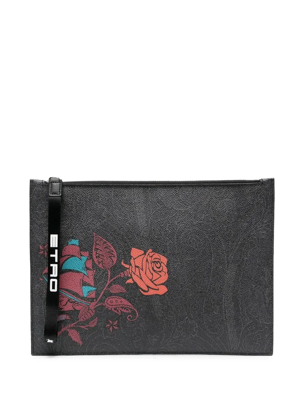 

ETRO floral-print leather clutch bag - Grey