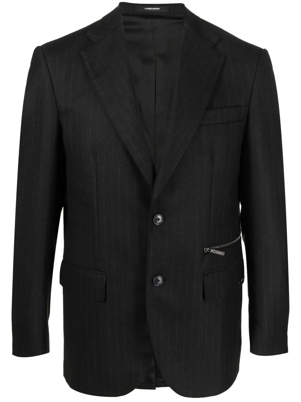 

costume national contemporary pinstripe single-breasted blazer - Black