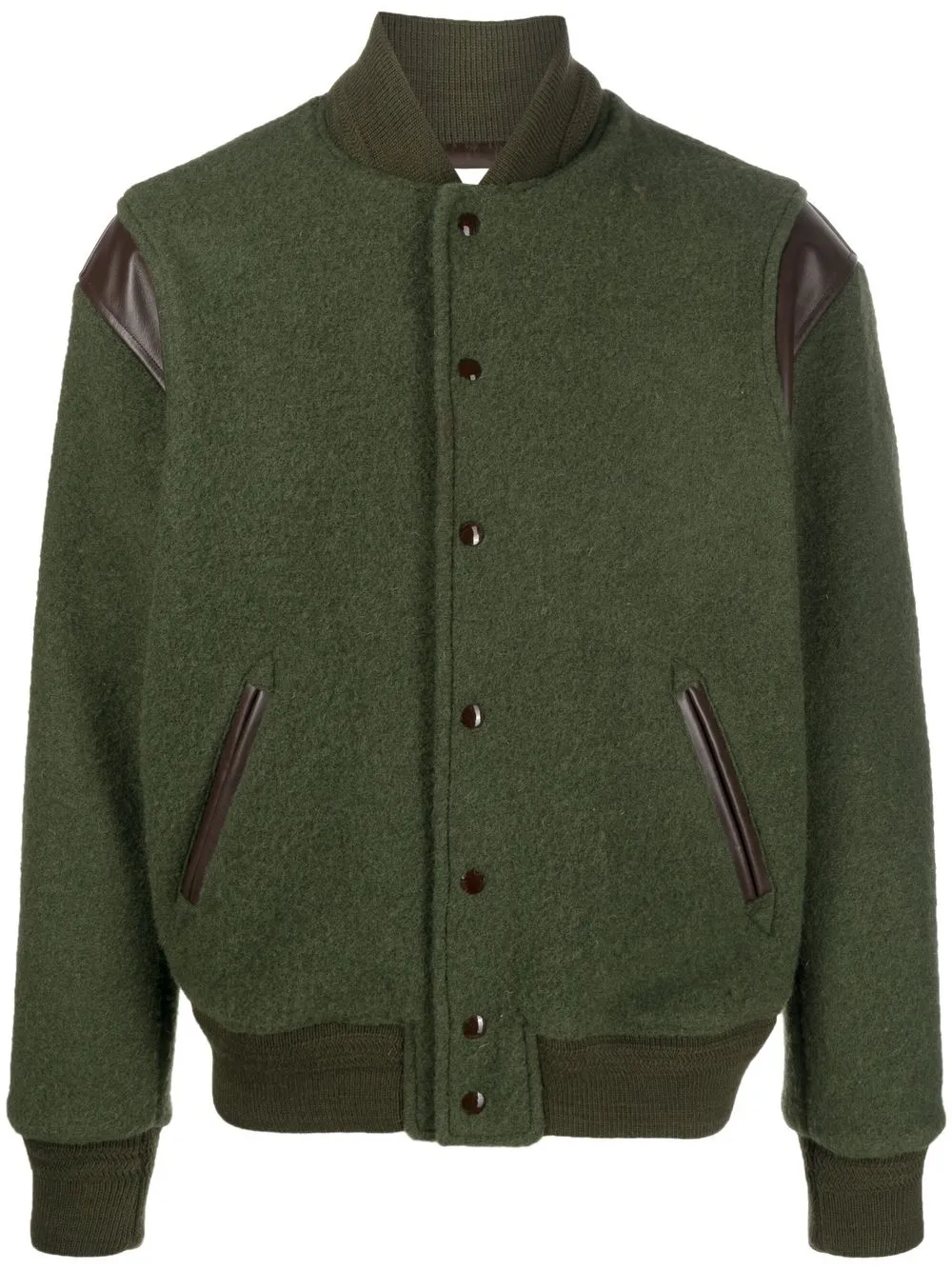 President S Woollen button up Bomber Jacket Farfetch