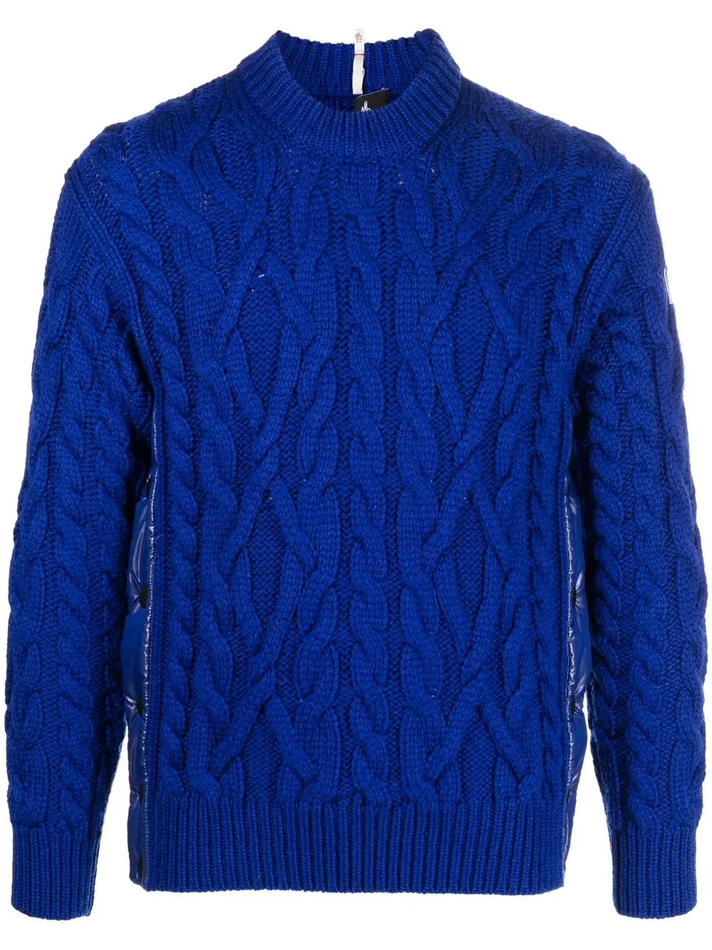 

Moncler Grenoble logo-patch cable-knit jumper - Blue