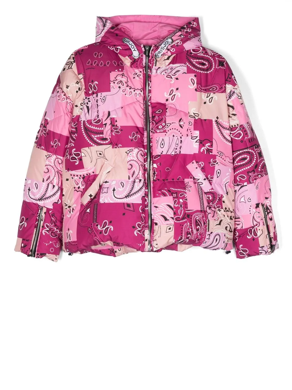 

Khrisjoy Kids paisley-print hooded jacket - Pink