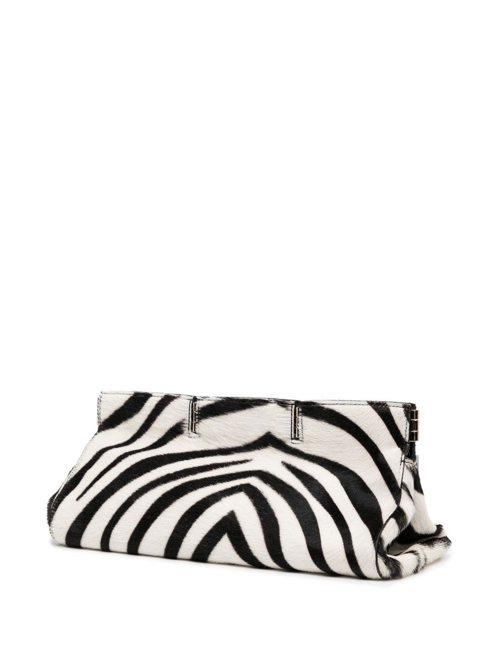 peter do zebra-print leather clutch bag - white