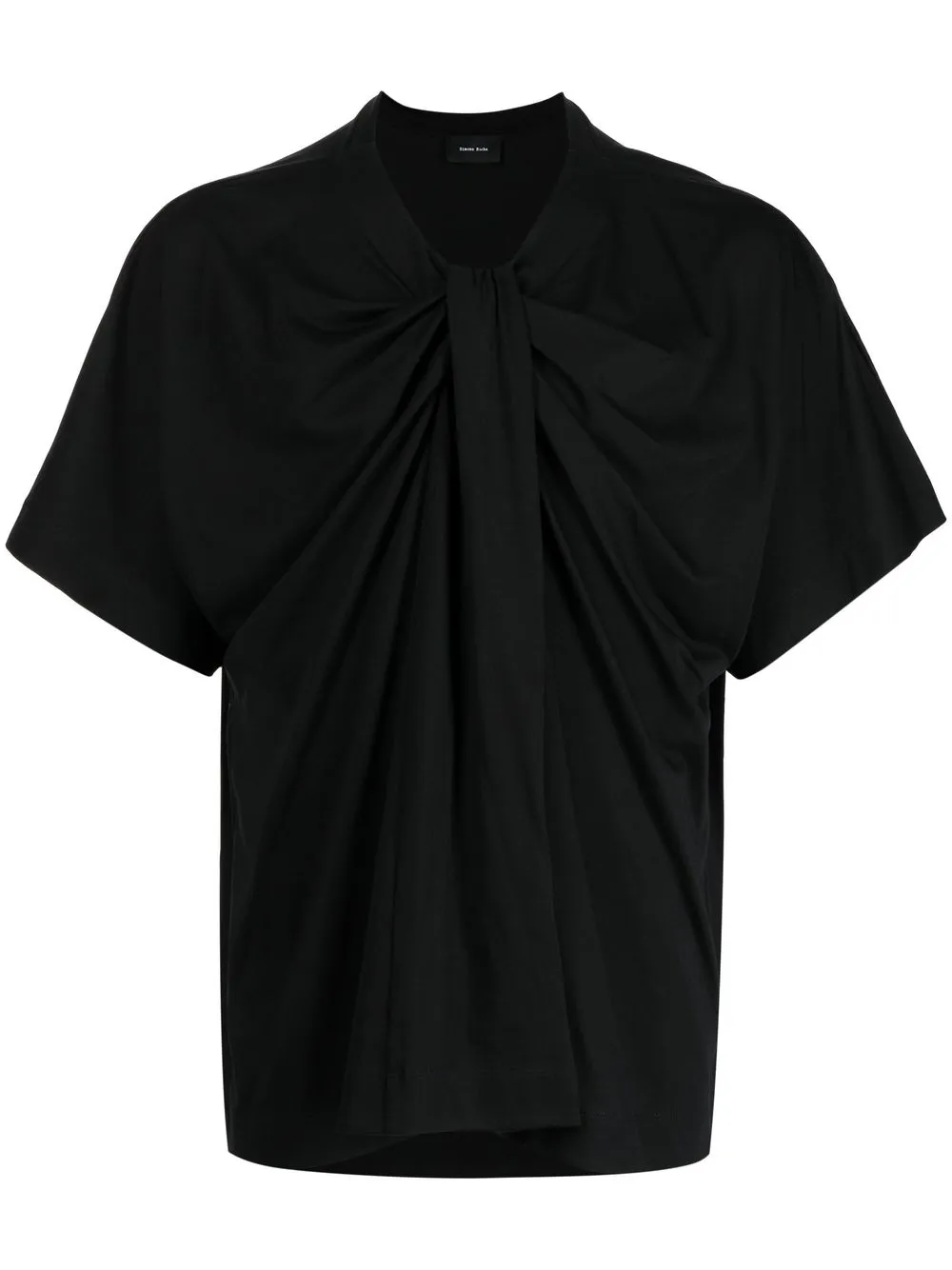 

Simone Rocha gathered cotton T-shirt - Black