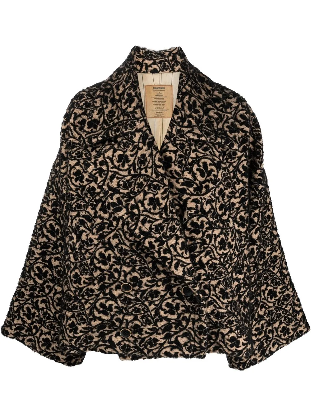 

Uma Wang oversize jacquard-pattern jacket - Black